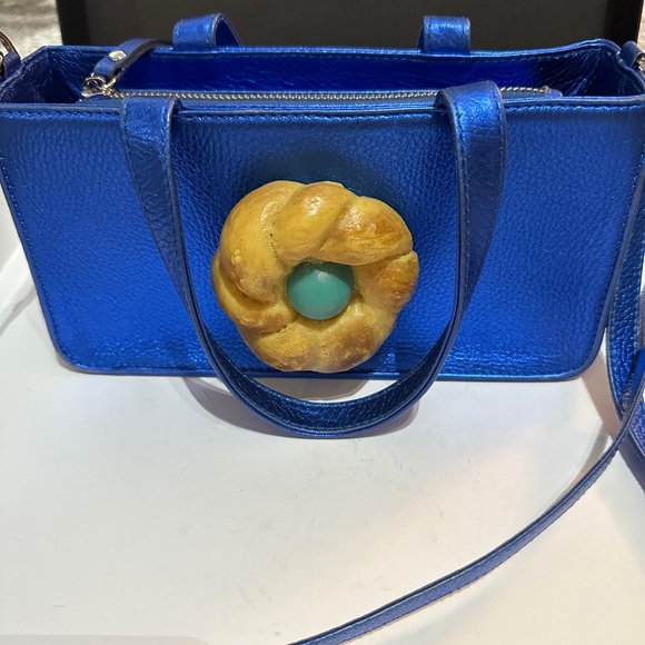 PUPPETS AND PUPPETS BLUE LEATHER BUN BAG - Picture 10 of 12